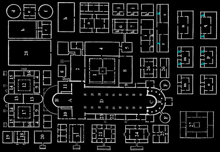 Ground plan, St. Gall monastery, Switzerland. Source: Wikipedia